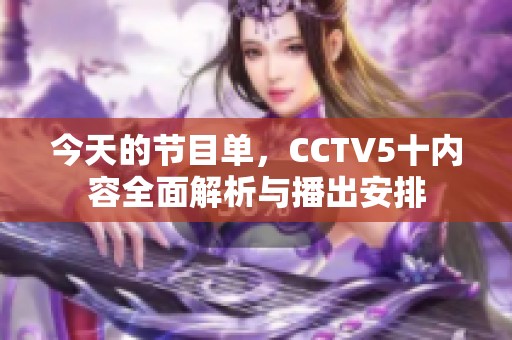 今天的节目单，CCTV5十内容全面解析与播出安排