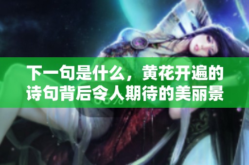下一句是什么，黄花开遍的诗句背后令人期待的美丽景象