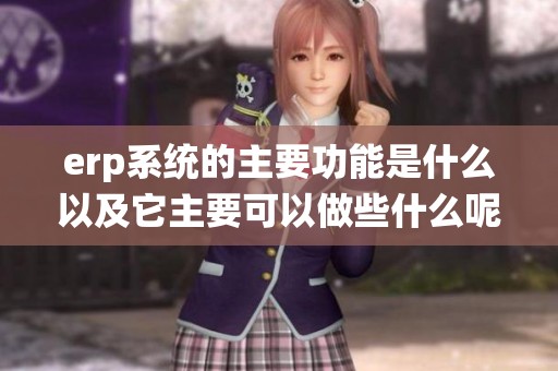erp系统的主要功能是什么以及它主要可以做些什么呢