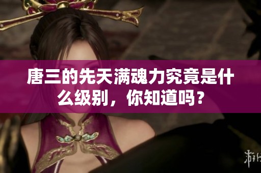 唐三的先天满魂力究竟是什么级别，你知道吗？