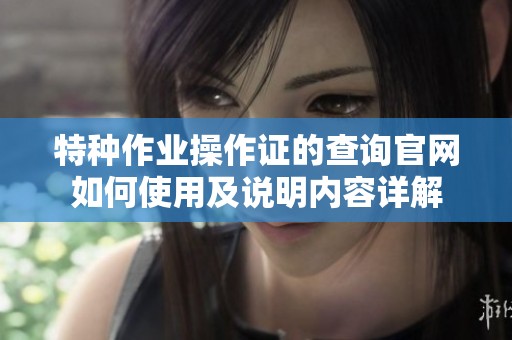 特种作业操作证的查询官网如何使用及说明内容详解