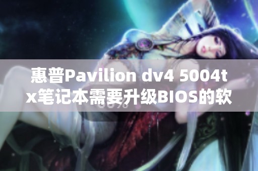 惠普P**ilion dv4 5004tx笔记本需要升级BIOS的软件，怎样进行操作呢？