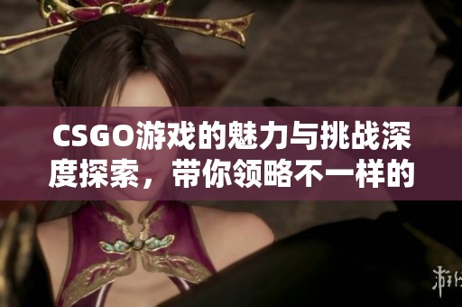 CSGO游戏的魅力与挑战深度探索，带你领略不一样的竞技体验