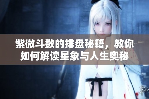 紫微斗数的排盘秘籍，教你如何解读星象与人生奥秘