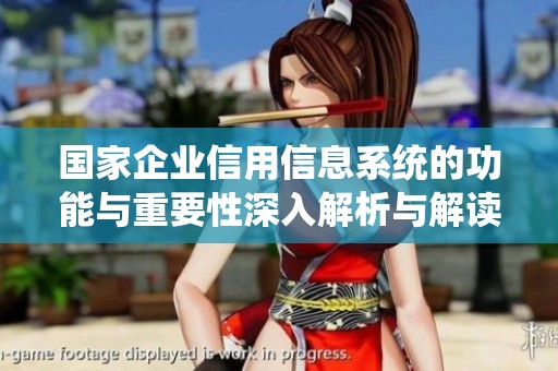 国家企业信用信息系统的功能与重要性深入解析与解读