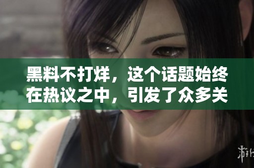 黑料不打烊，这个话题始终在热议之中，引发了众多关注和讨论