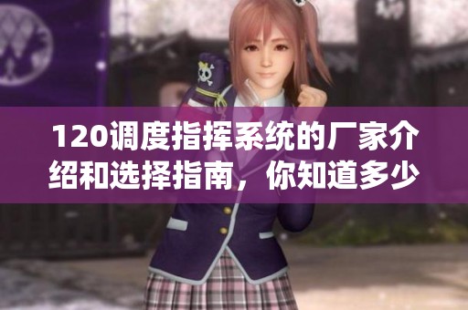 120调度指挥系统的厂家介绍和选择指南，你知道多少关于它的信息呢